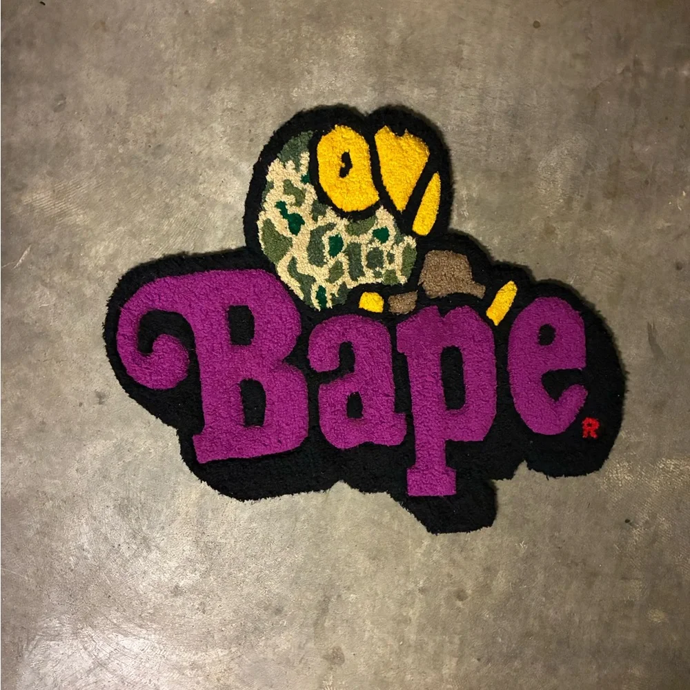Bape Vibrant Purple and Black Bath Mat